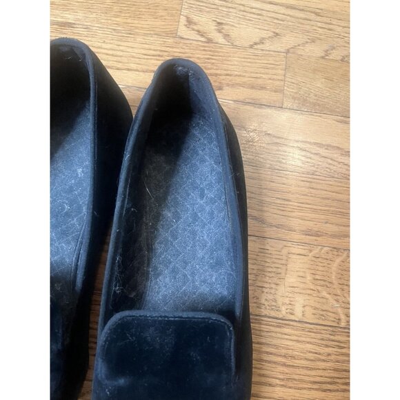 Incredible 1980s Brooks Brothers black velvet fox mask slippers loafers size 9 main image 8